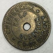 A Chippenham Coop Society Half Quarter token.