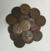 20 x old Irish 1 pence coins dated 1928 - 1964.