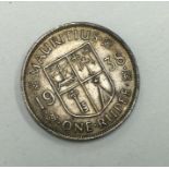 A Mauritius 1 Rupee dated 1938.