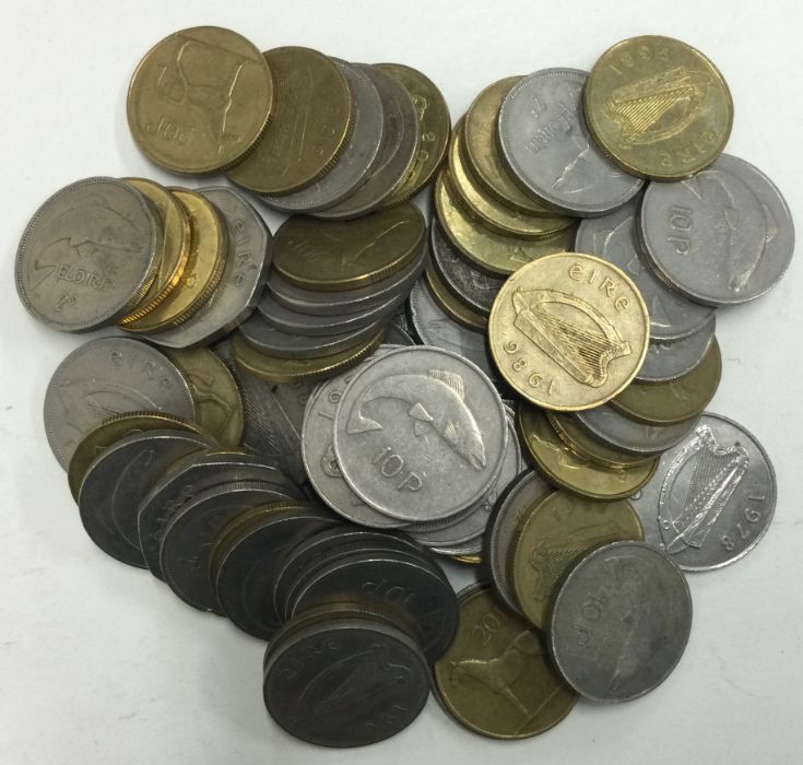 Irish coins comprising 10 pence, 20 pence and 50 p