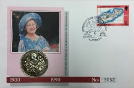 A Queen Mother's 90th Birthday Alderney £2 coin an