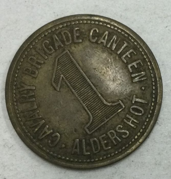 An Aldershot Cavalry Brigade canteen token.