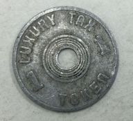 Alabama State luxury tax token.