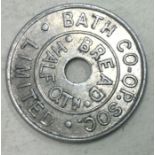 A Bath Coop Society Ltd Bread Half Quarter token.