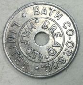 A Bath Coop Society Ltd Bread Half Quarter token.
