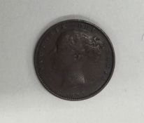 A Queen Victoria Farthing dated 1853.