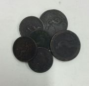 A bank bag of 6 x George III coins.