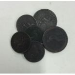 A bank bag of 6 x George III coins.