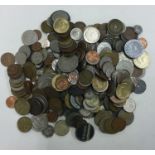 A bag of mixed world coins.