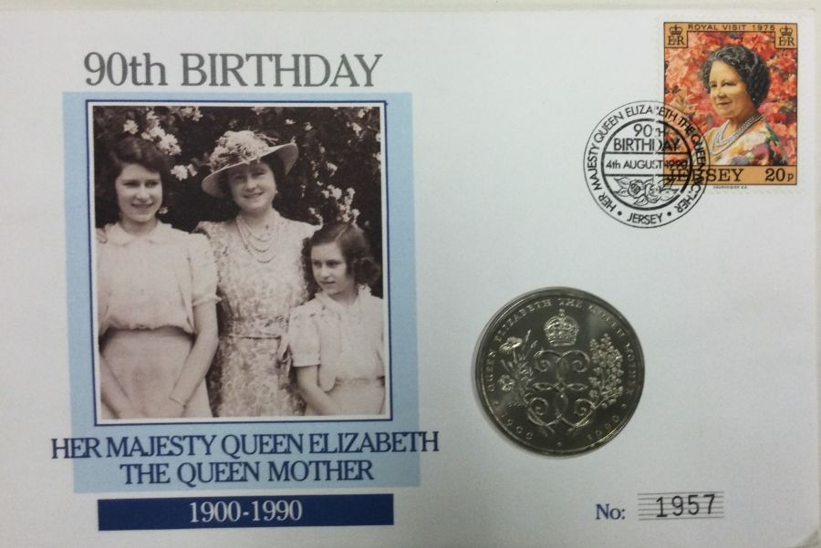 A Queen Mother's 90th Birthday Jersey £2 coin and