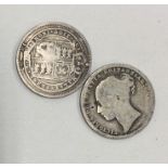 2 x Victorian Shillings dated 1872 and 1887.