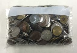 A bag of mixed world coins.