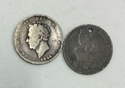 2 x George IV 1 Shilling dated 1826; one holed.