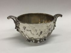 A fine quality silver two handled sugar bowl with