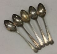 A set of five silver teaspoons. Birmingham. Approx