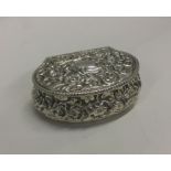 A large chased silver hinged box. Chester 1895. By