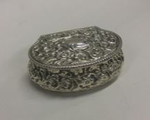 A large chased silver hinged box. Chester 1895. By
