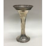 A heavy silver tapering spill vase. Birmingham. Ap