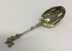 A fine 18th Century Dutch silver gilt spoon. Marke