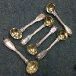 A good set of six fiddle, thread and shell pattern