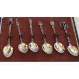 A set of six Continental silver teaspoons. Approx.