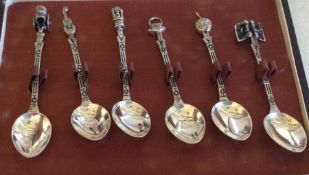 A set of six Continental silver teaspoons. Approx.