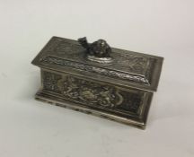 A good quality rectangular silver box with crested
