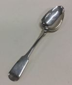 A silver fiddle pattern dessert spoon. Punched ver