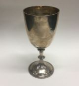 A large plain Victorian silver goblet. London 1897