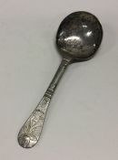 A good Continental silver spoon decorated with a c