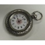 An attractive silver fob watch. Est. £30 - £50.