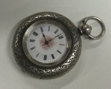 An attractive silver fob watch. Est. £30 - £50.