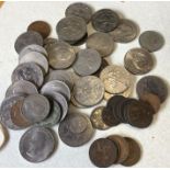 A silver crown and other coinage etc. Est. £10 - £