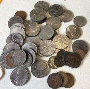 A silver crown and other coinage etc. Est. £10 - £