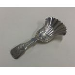 A bright cut silver caddy spoon. Birmingham 1830.