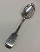 EXETER: A large fiddle pattern silver tablespoon.