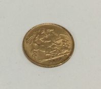 An 1912 half sovereign. Est. £120 - £150.