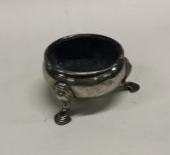 A Georgian silver salt with gadroon rim. London. A