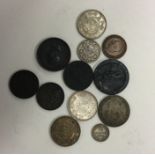 A box of Antique coins etc. Est. £10 - £20.