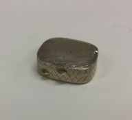 An engine turned silver hinged top snuff box. Appr