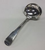 A Provincial silver fiddle pattern sauce ladle. Pu