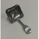 A bright cut silver caddy spoon. Birmingham circa