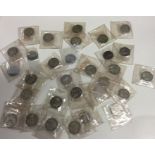 30 x Pre 1947 silver 1 Shilling coins. Est. £10 -