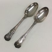 A good pair of Kings' pattern silver tablespoons.