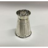 A fine Victorian silver pepper grinder of barrel d