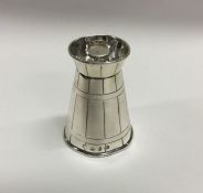 A fine Victorian silver pepper grinder of barrel d