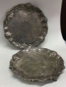 A good pair of Victorian silver waiters with engra