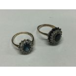 Two 9 carat gem set rings. Approx. 5 grams. Est. £