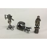 A group of three silver figures. Approx. 18 grams.