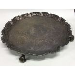 A good early Georgian silver salver with crested c